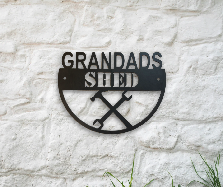 Garden and Shed Signs for Mum, Dad, Grandma and Grandad . Rusty Metal Sign for Garden