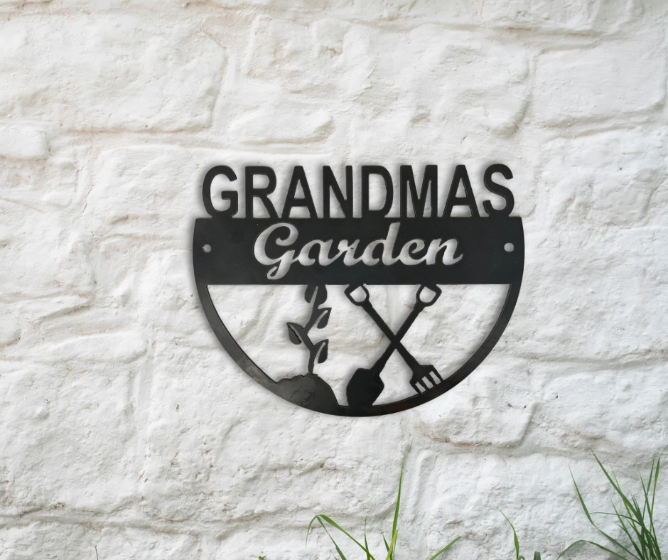 Garden and Shed Signs for Mum, Dad, Grandma and Grandad . Rusty Metal Sign for Garden
