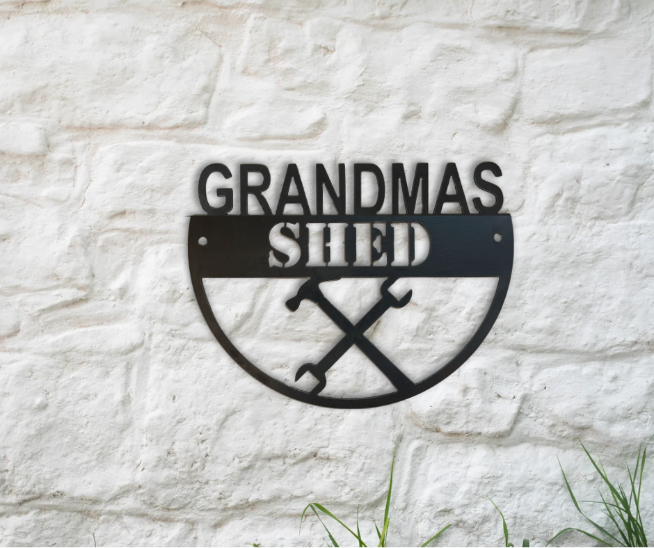 Garden and Shed Signs for Mum, Dad, Grandma and Grandad . Rusty Metal Sign for Garden