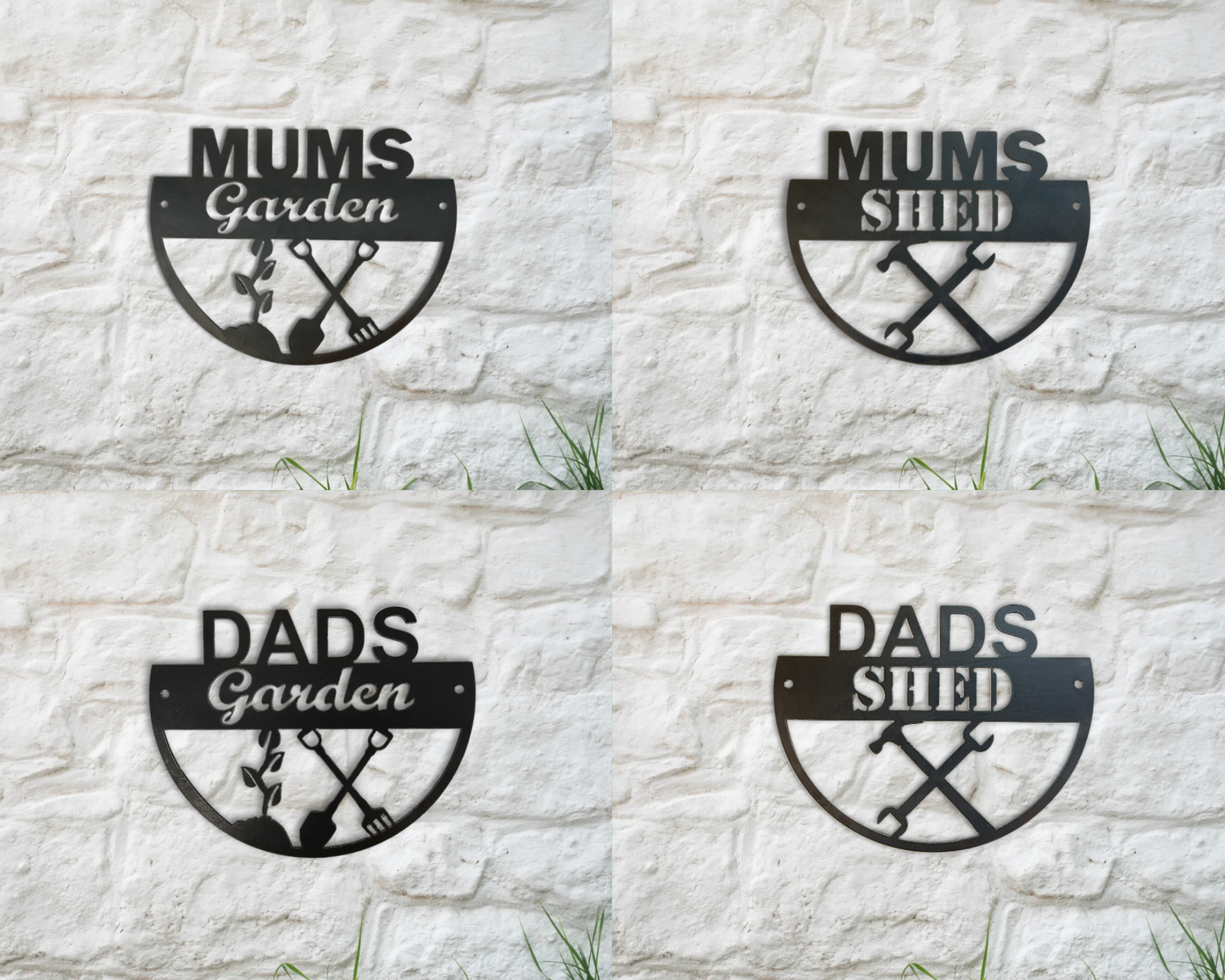 Garden and Shed Signs for Mum, Dad, Grandma and Grandad . Rusty Metal Sign for Garden