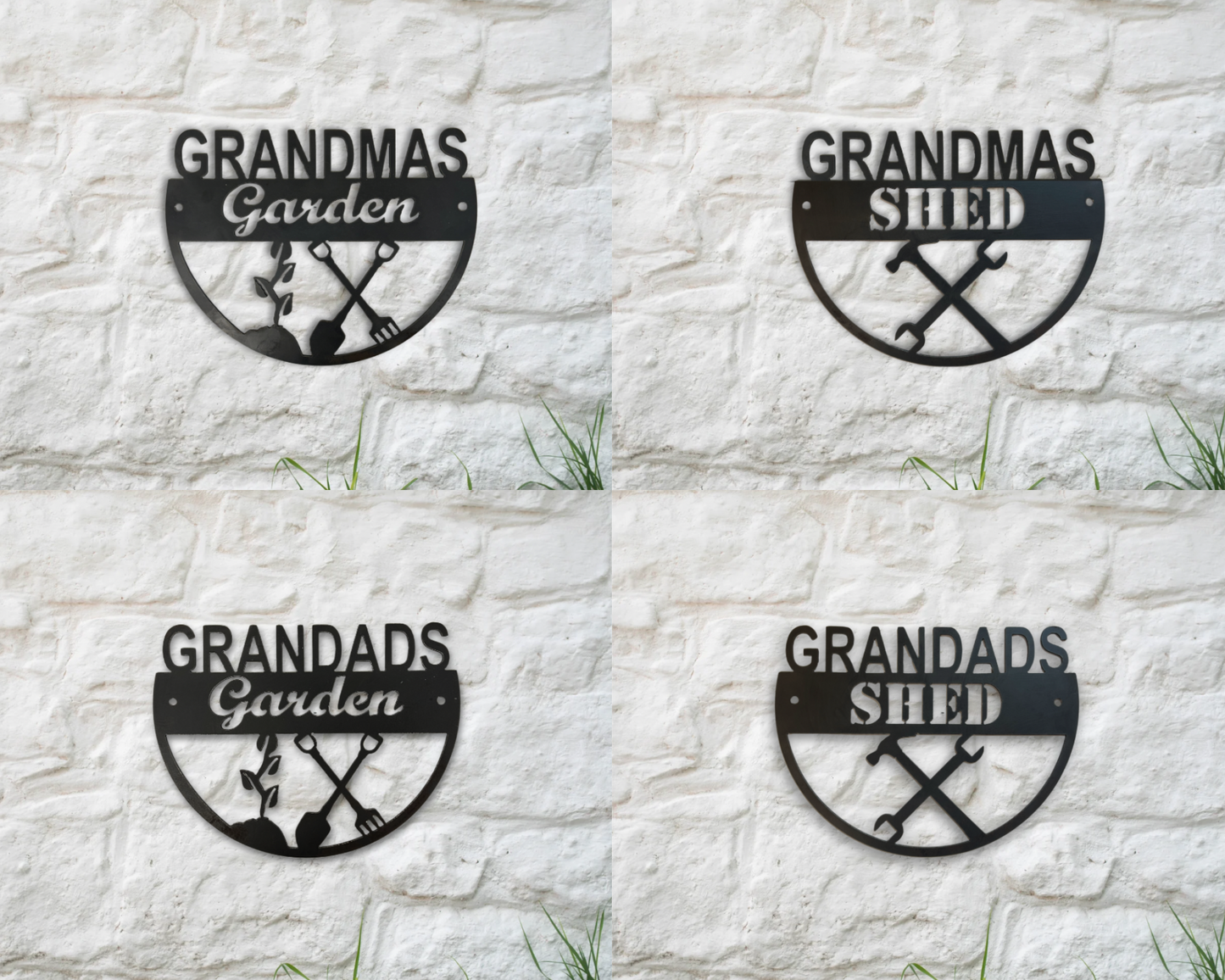 Garden and Shed Signs for Mum, Dad, Grandma and Grandad . Rusty Metal Sign for Garden