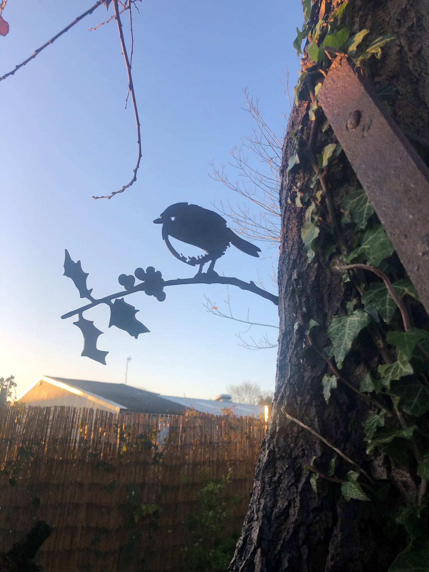 Holly The Robin - 2 sizes available Christmas Sympathy Gift Garden Ornament Rusty Art Metal Birds Rusty Robin
