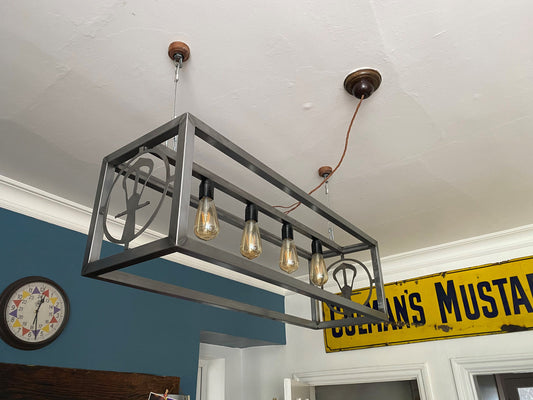 industrial style box section light fitting