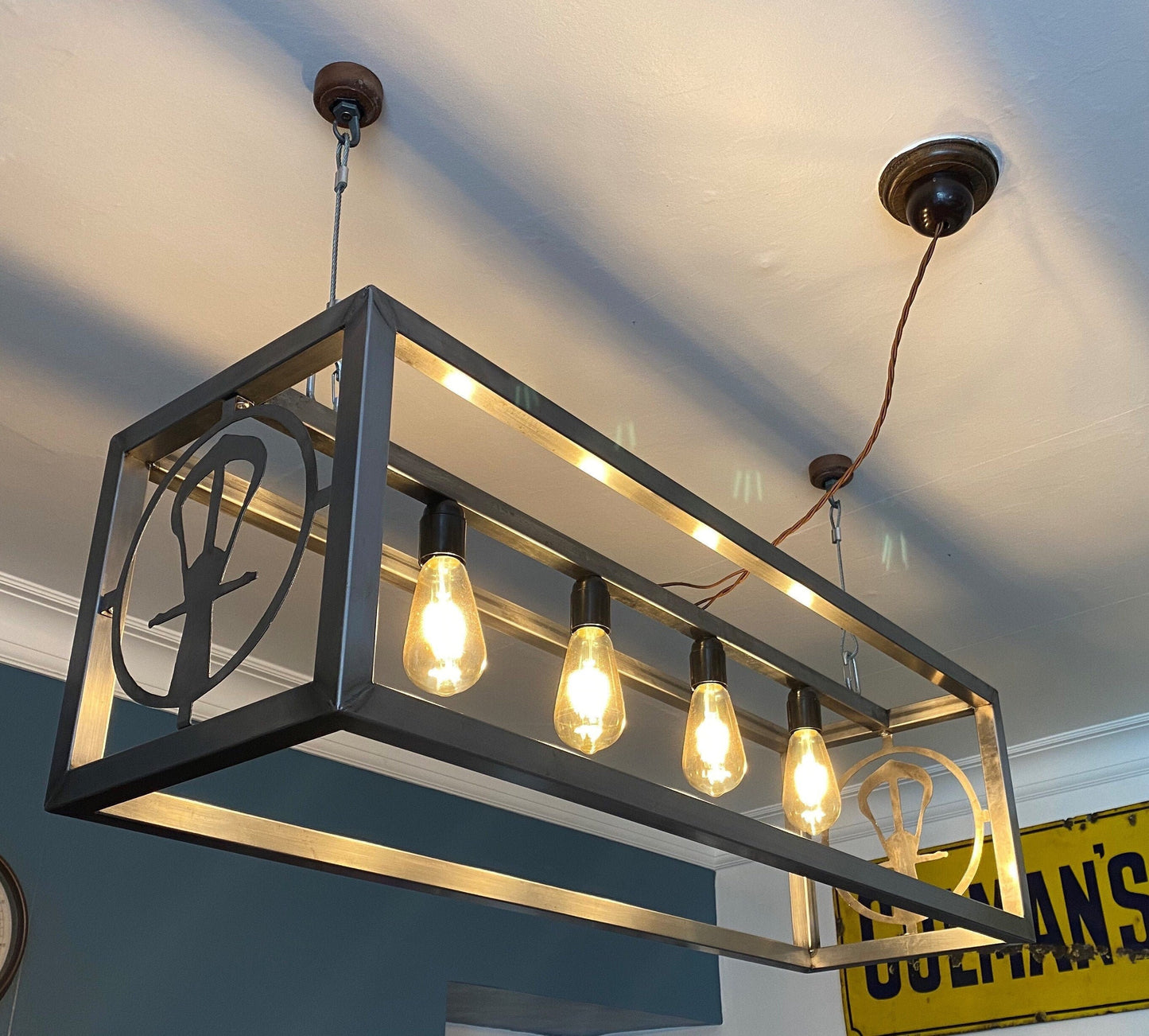 Industrial Steel Light Fitting / Large/ Kitchen / Dining Room / Home Decor