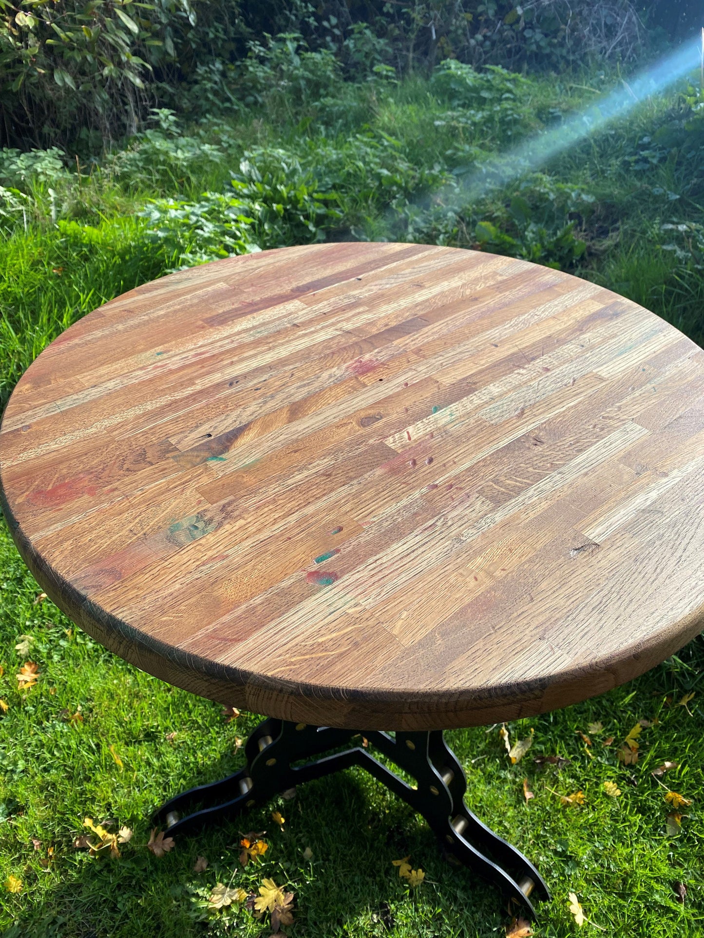 Industrial style side table/ home/ steel/ wood/ furniture/ living room/ tables/ brass