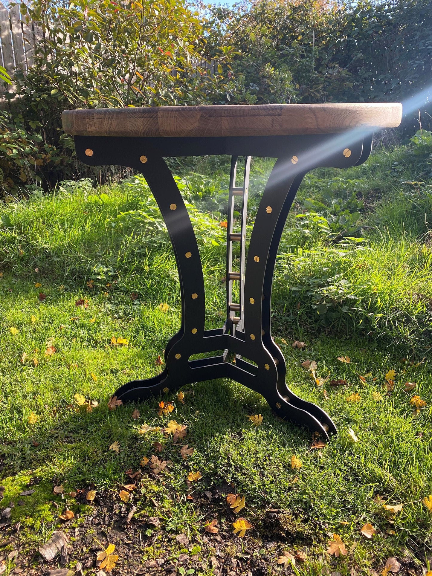 Industrial style side table/ home/ steel/ wood/ furniture/ living room/ tables/ brass