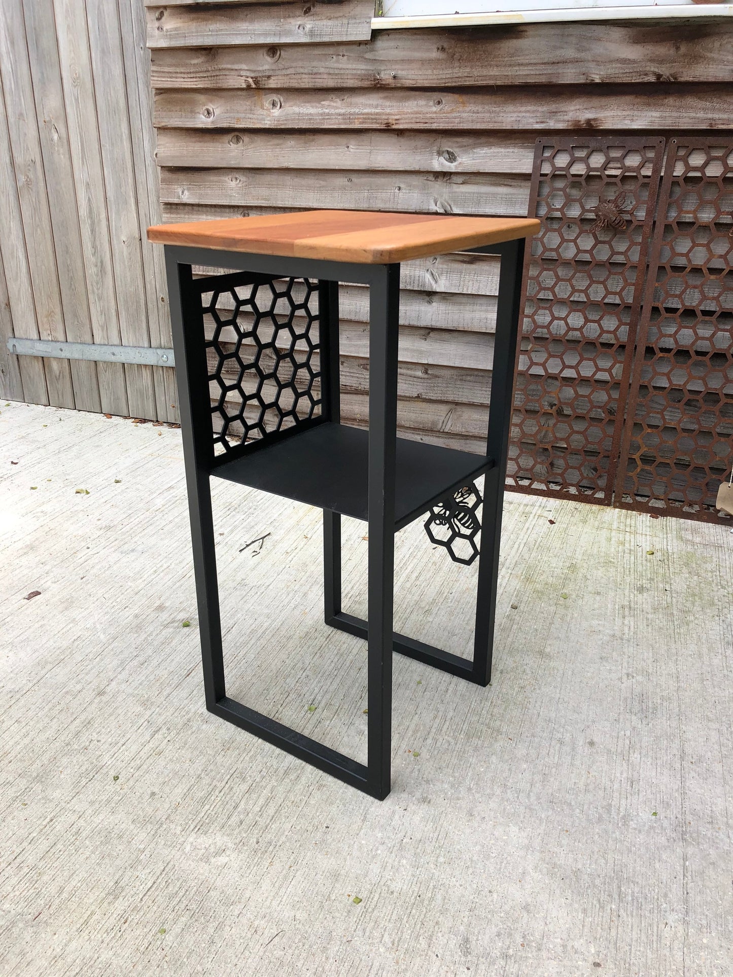 Steel Bee Side Table/ home decor/ furniture/ living room/ bedroom/ save the bees/ bee lover/ honey bee.