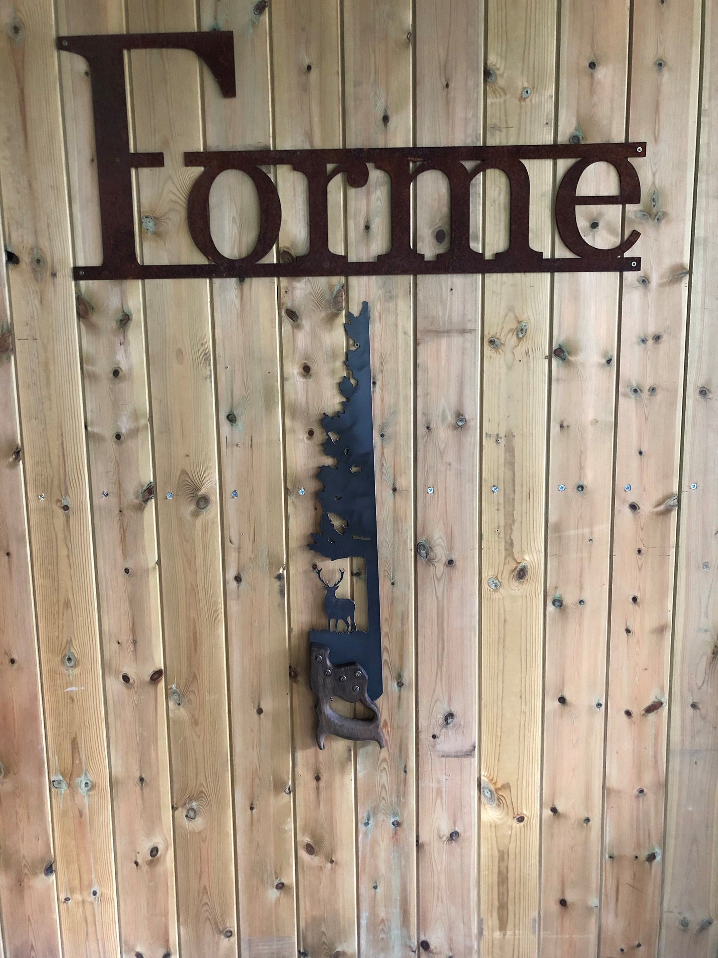 Decorative Vintage Saw Stag and Tree Unusual Gift / Fathers Day