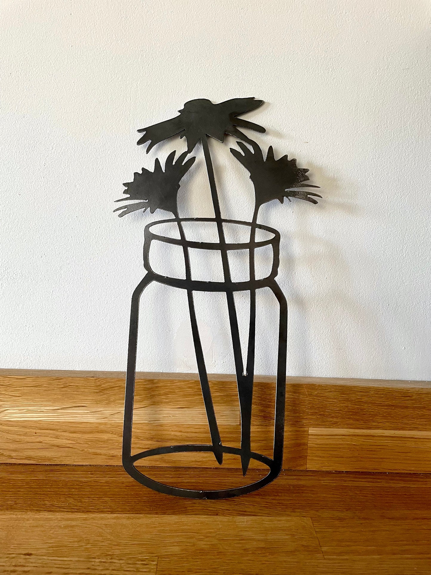 Steel Flower Jars . Three designs . Valentines Day . 11th anniversary . Gift Set. Floral . Birthday Present . Mothers Day