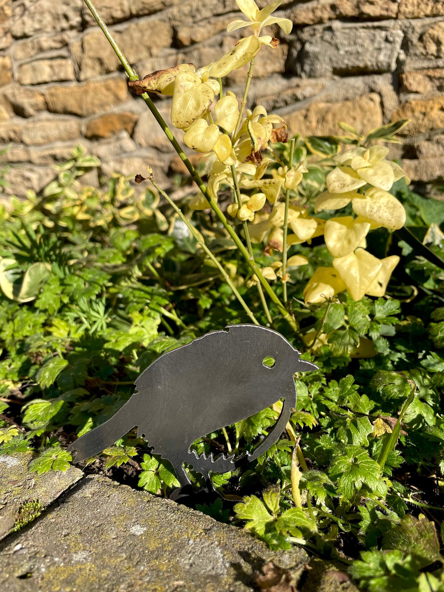 Bertie The Robin. Metal Fence Topper. Steel Rusty Bird.