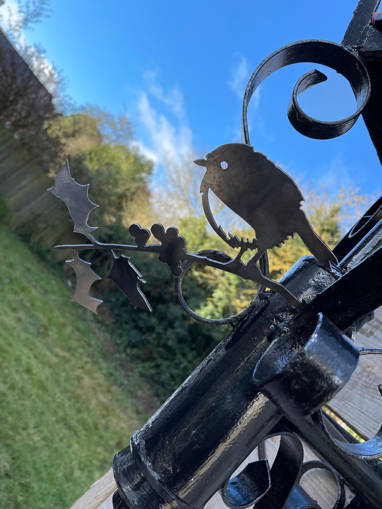 Holly The Robin - 2 sizes available Christmas Sympathy Gift Garden Ornament Rusty Art Metal Birds Rusty Robin