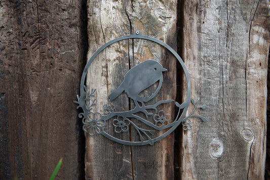 Emily the Robin Robin With Flowers Robin Gift Garden Gift Robin Wall Art Mothers Day