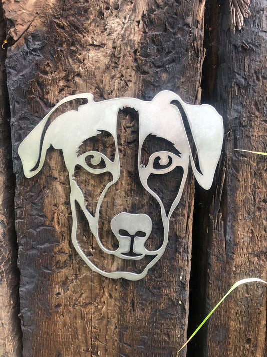 Steel Jack Russell Dog Head Dog Gift Present Pet Portrait Metal Dog Head Home & Garden