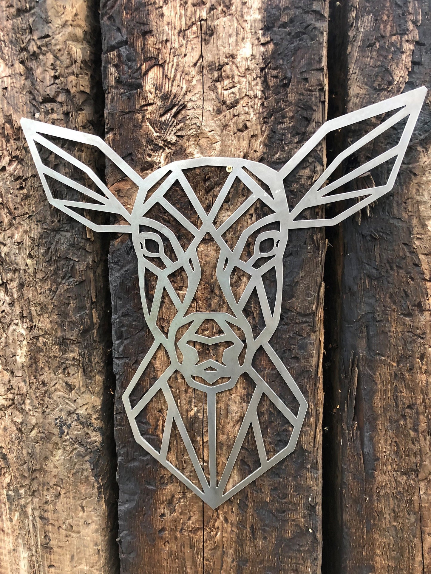 Geometric Steel Doe Head . Large Wall Art