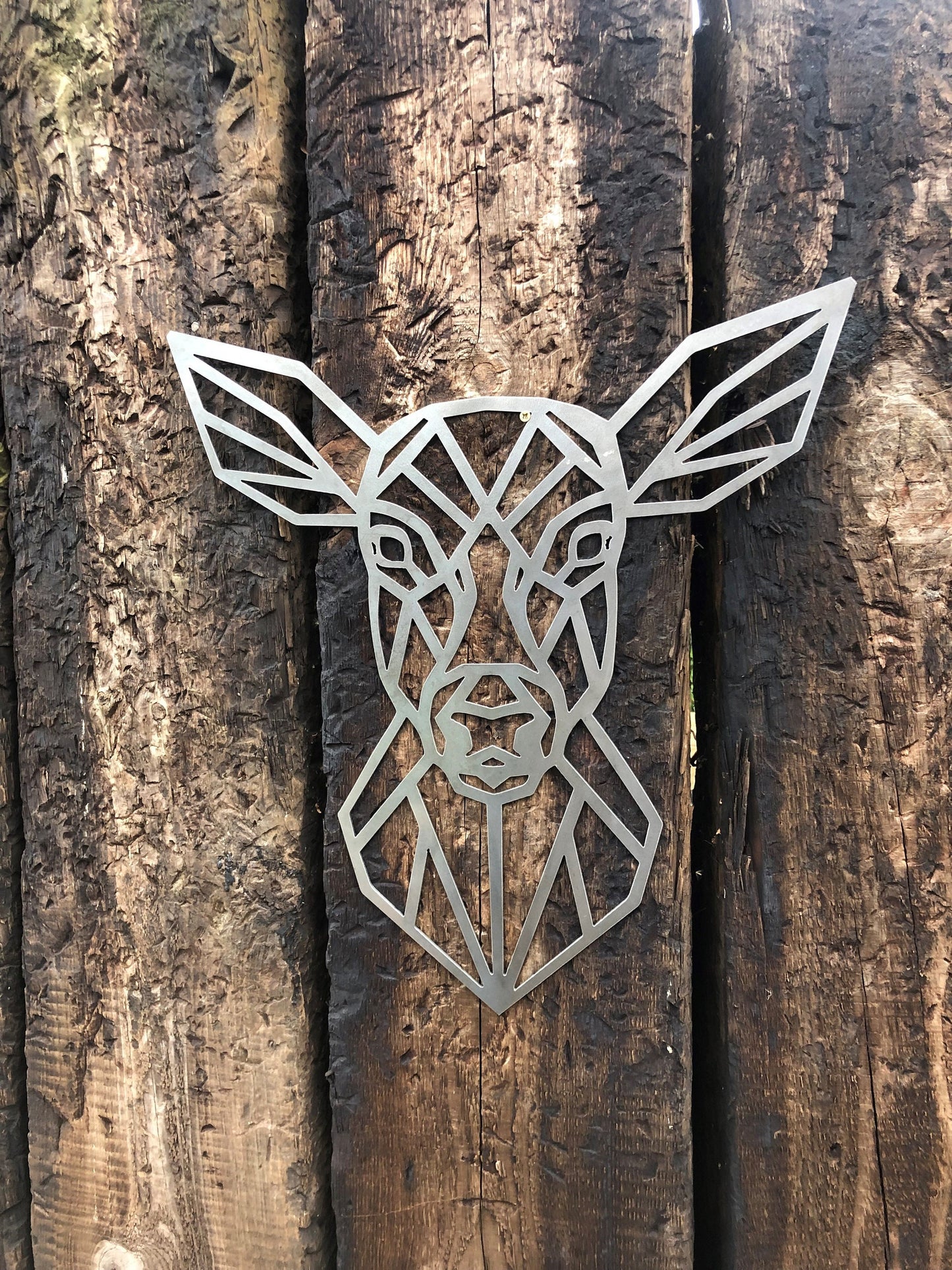 Geometric Steel Doe Head . Large Wall Art