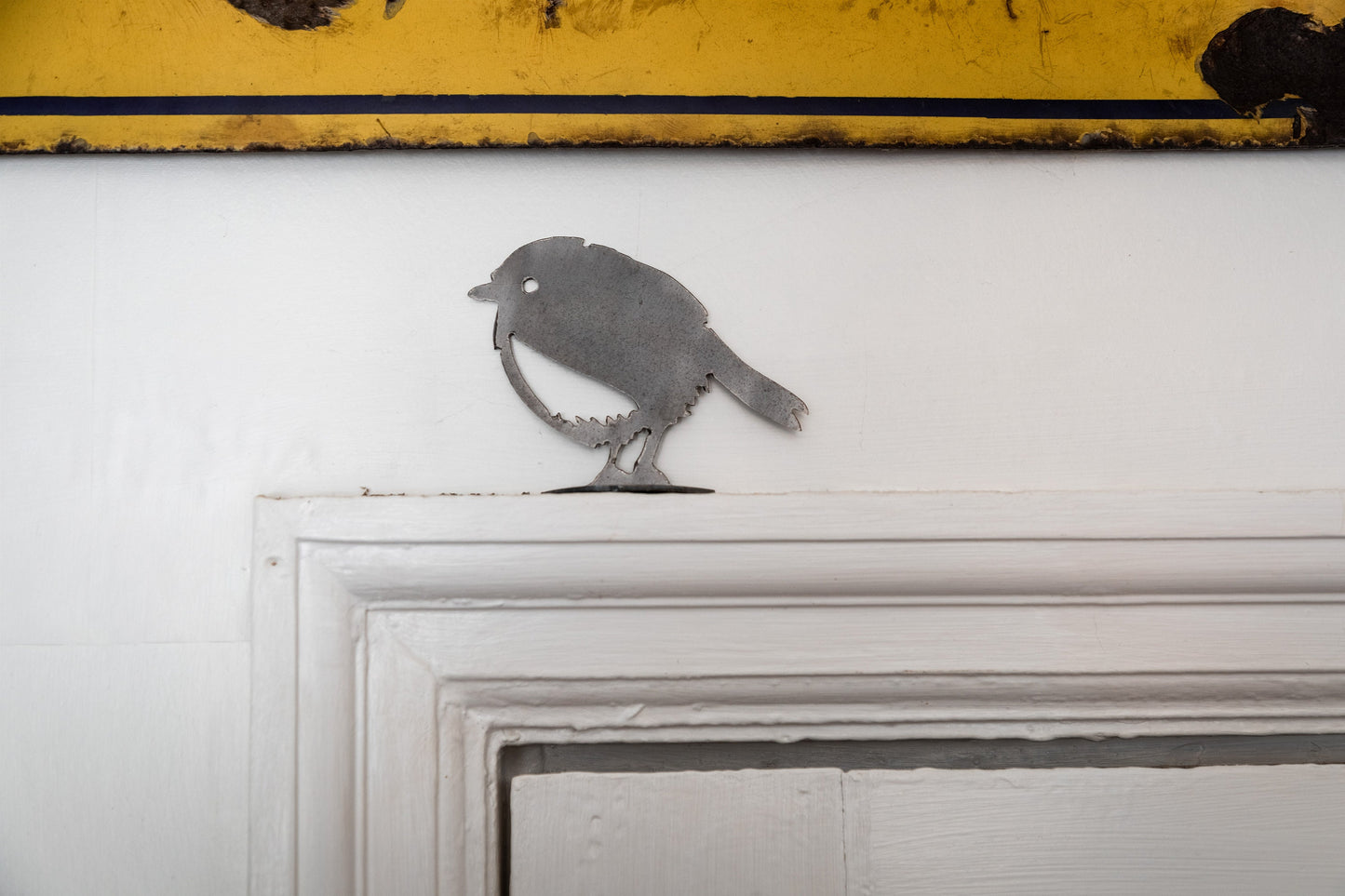 Bertie The Robin. Metal Fence Topper. Steel Rusty Bird.