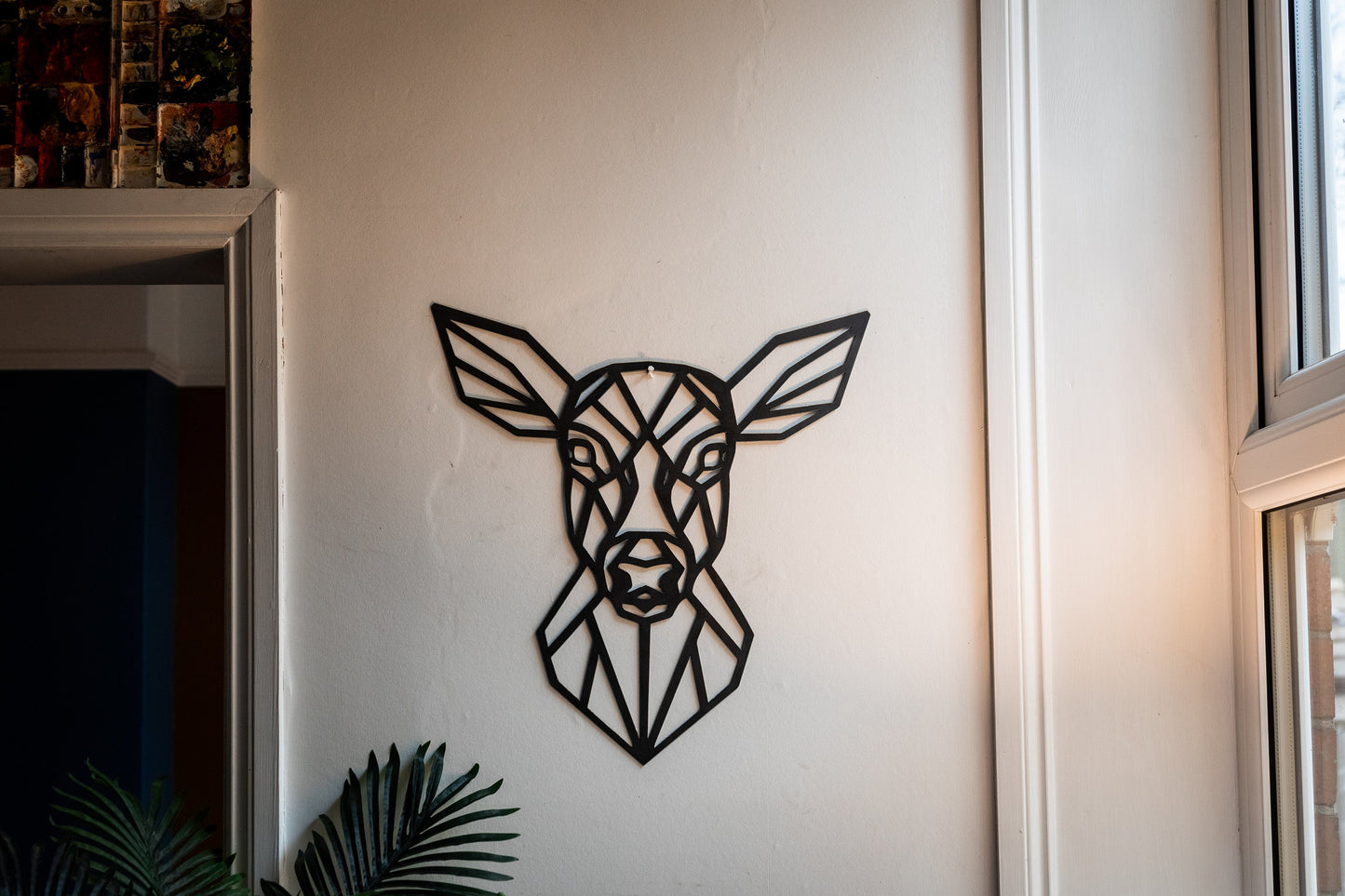 Geometric Steel Doe Head . Large Wall Art