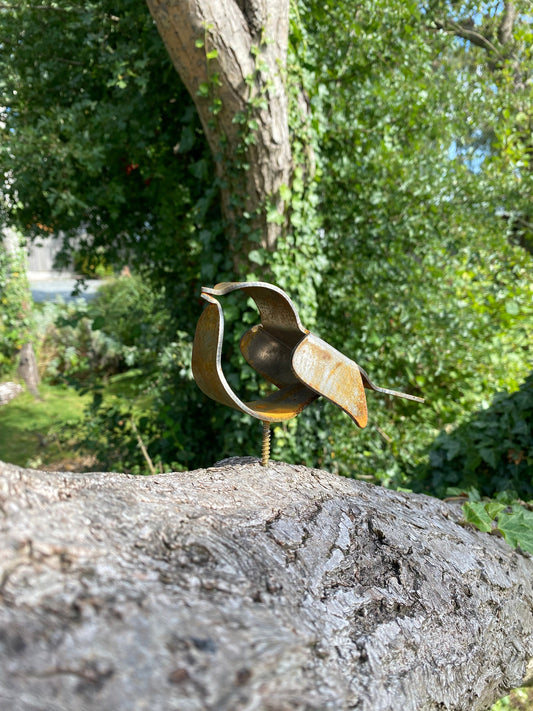 3D Steel Robin. Fence Topper. Rusty Garden Art