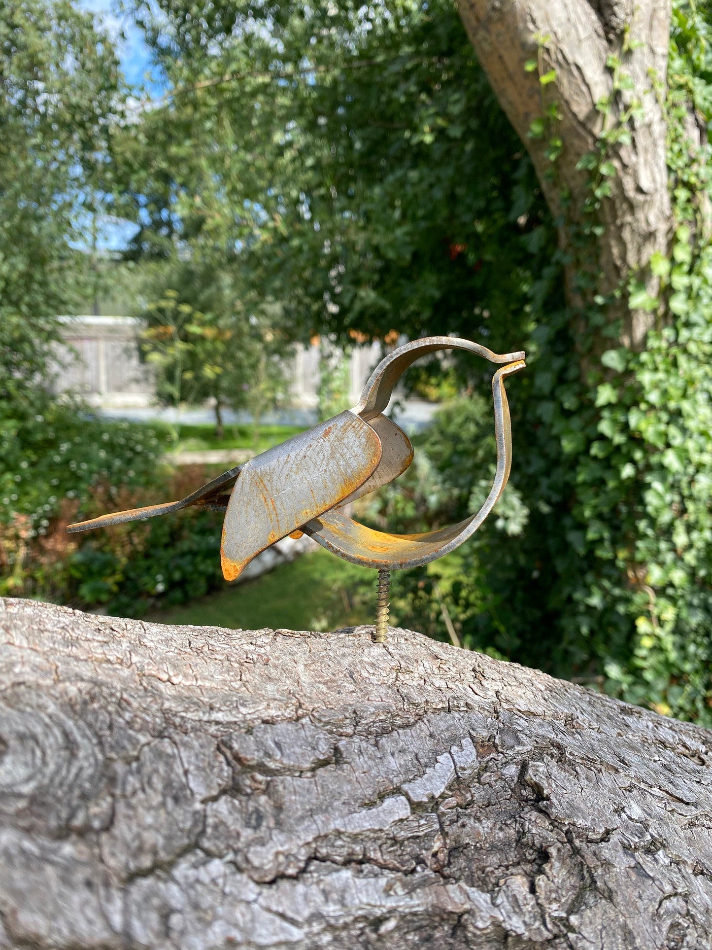 3D Steel Robin. Fence Topper. Rusty Garden Art