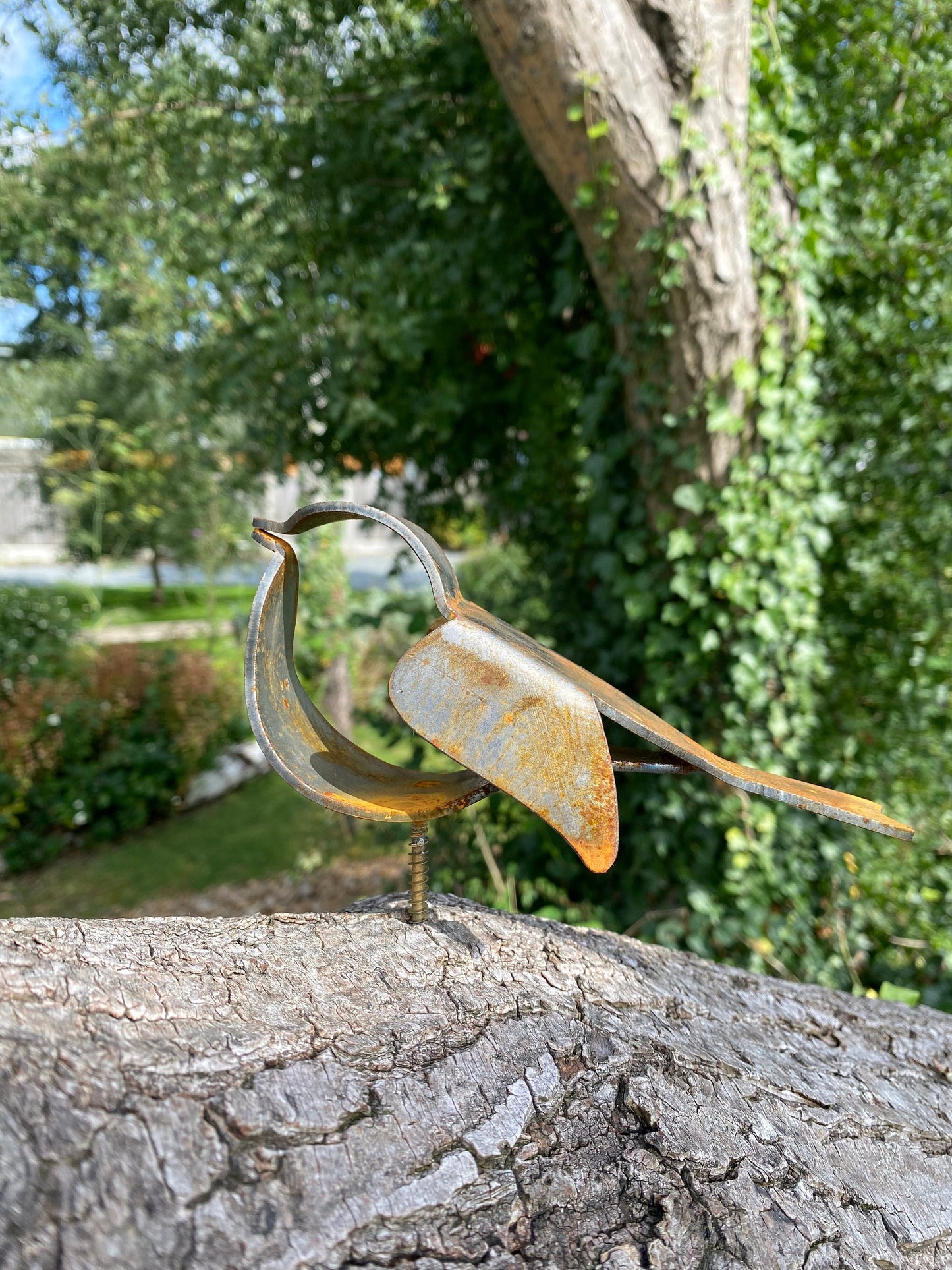 3D Steel Robin. Fence Topper. Rusty Garden Art