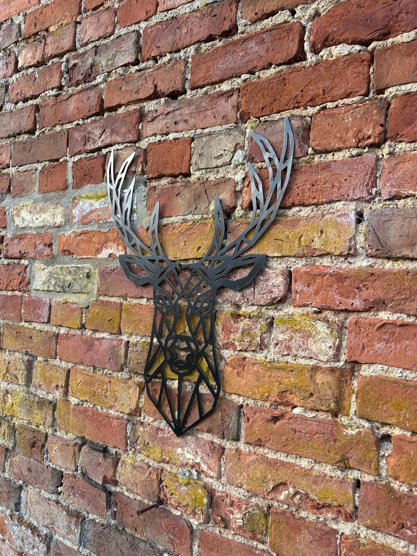 Geometric Steel Stag Head