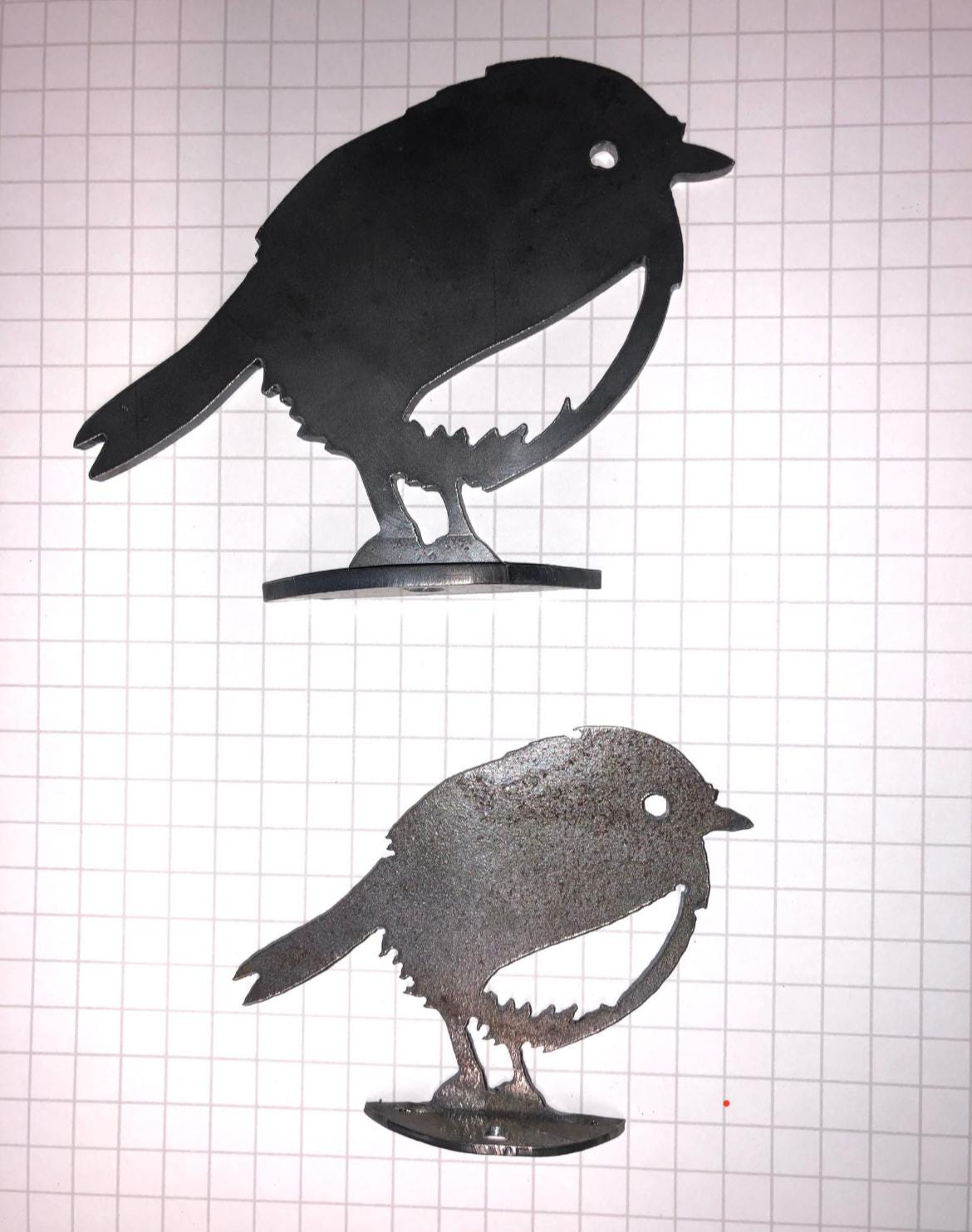 Steel Robin garden decoration, in a small or a large