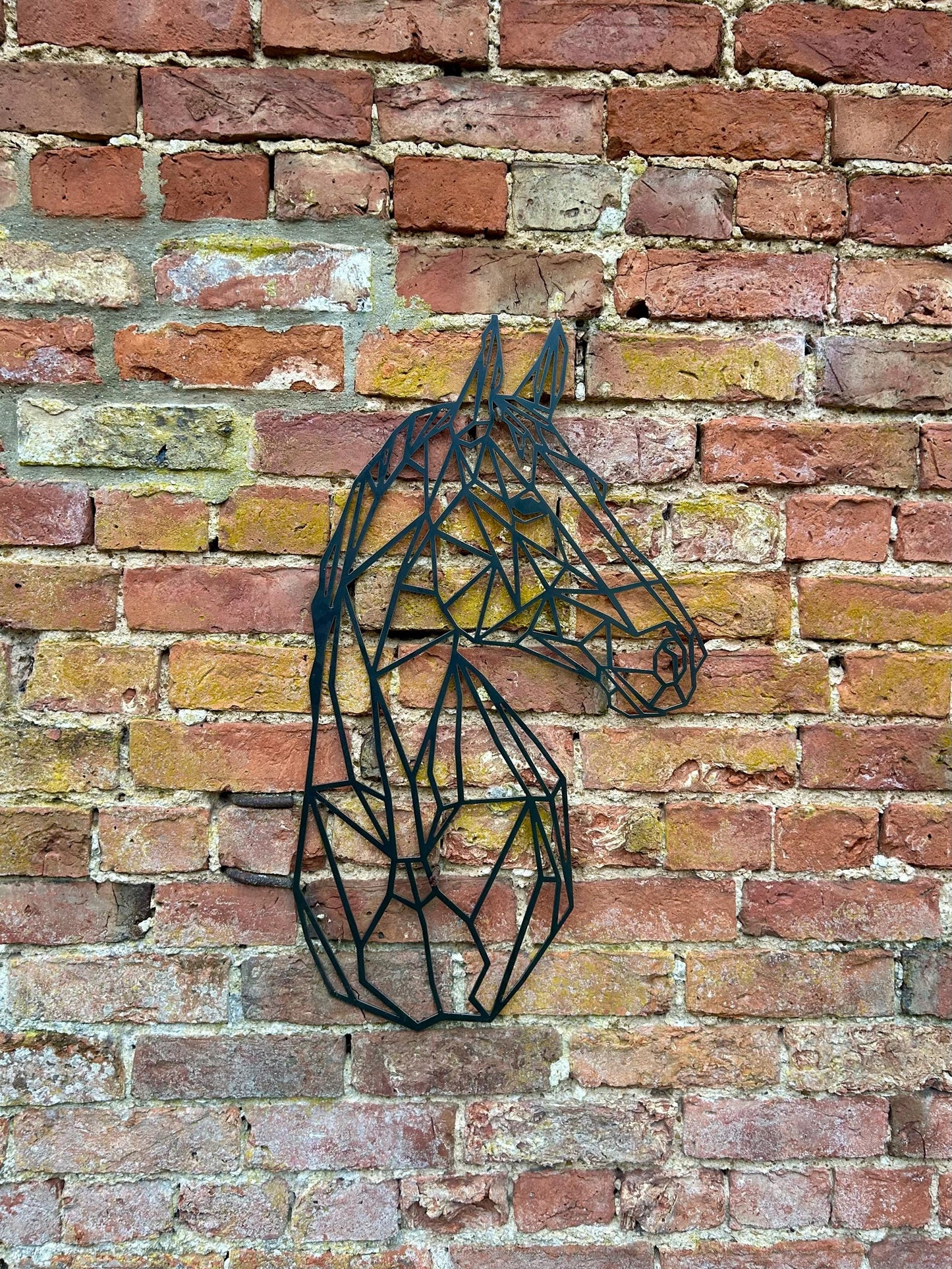 Geometric Steel Horse Head . Large Gift . Metal Artwork