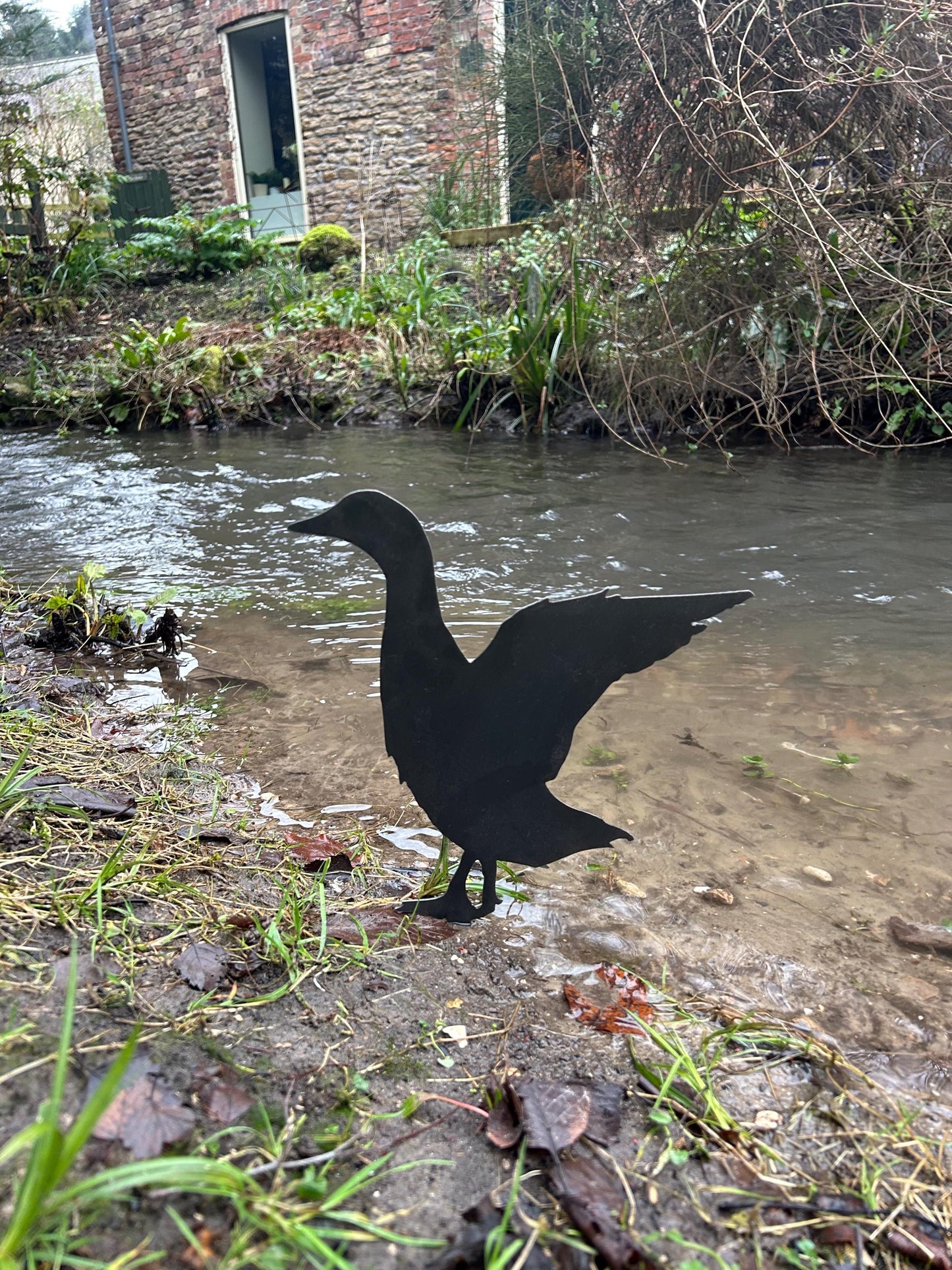 Jim The Duck . Steel Garden Art . Garden Decoration . Rusty Ornament