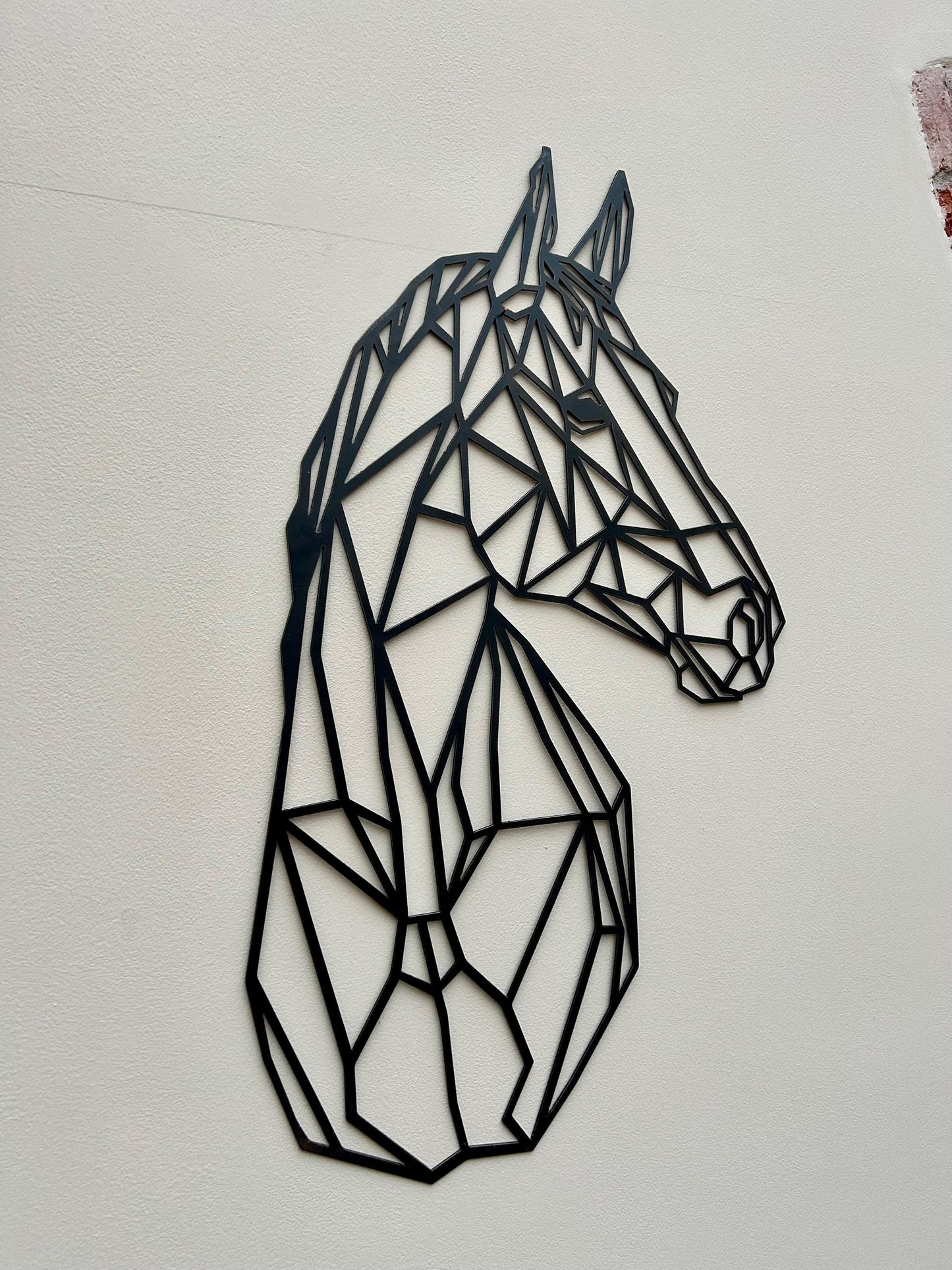 Geometric Steel Horse Head . Large Gift . Metal Artwork