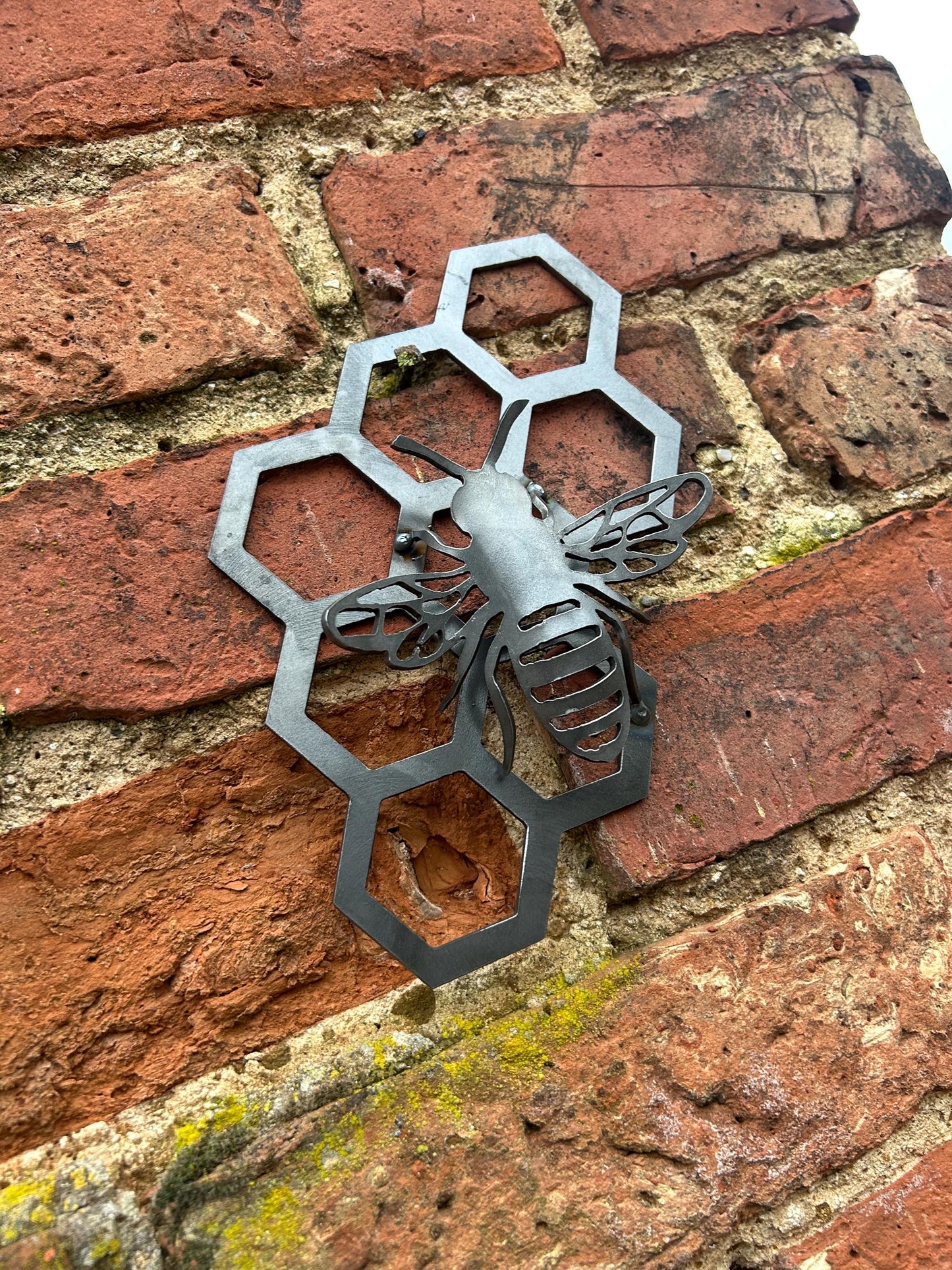 Honey The Bee - Steel Wall Art Rusty Metal Bee Save The Bees Gift Set Mothers Day