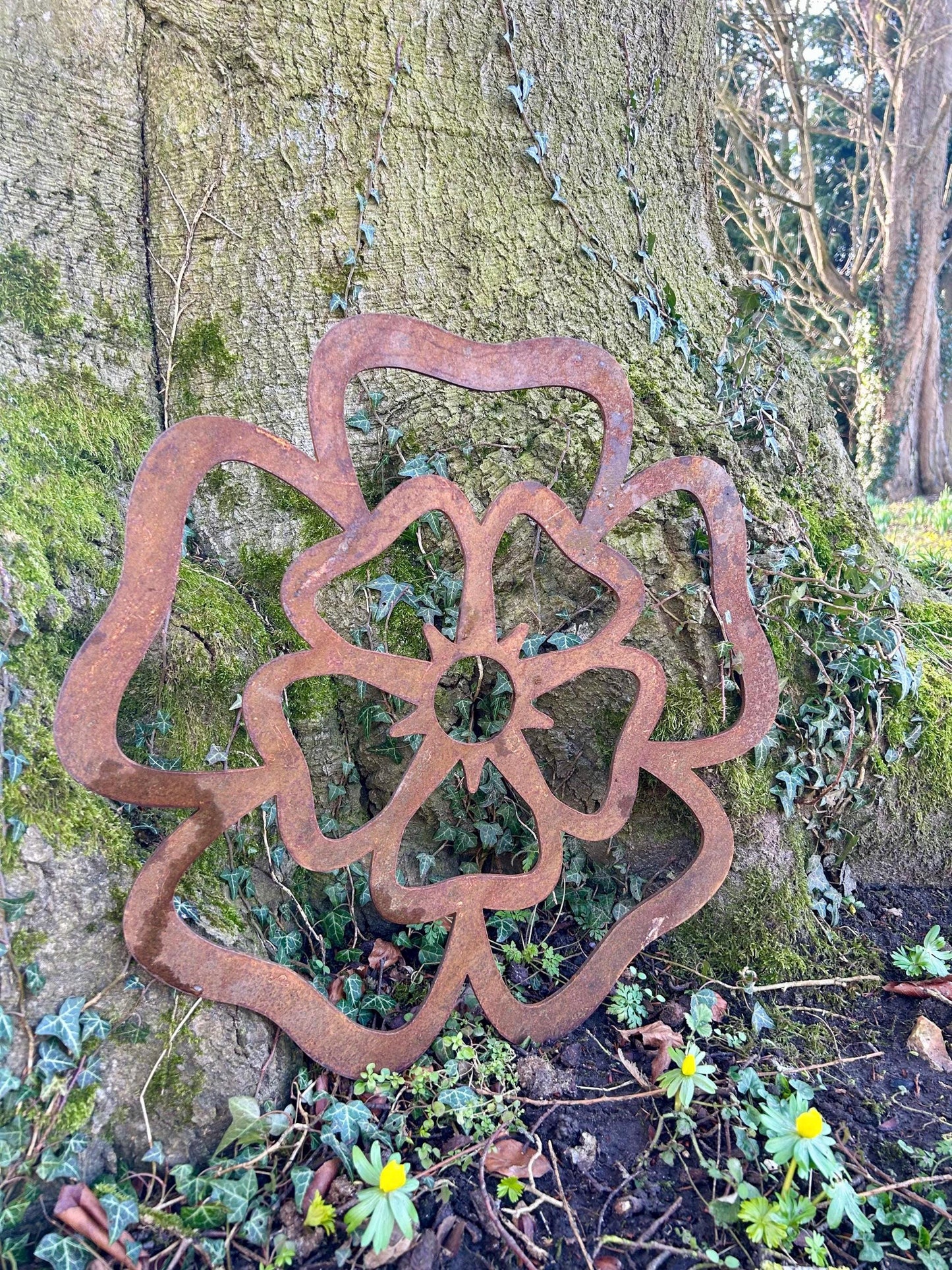 Giant Steel Yorkshire Rose For Wall Garden Kitchen Living Room Home Decor Fathers Day Yorkshire Day Gift