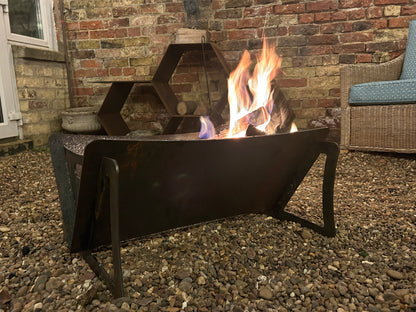 Jack - Flat Pack Steel Fire Pit & BBQ - Portable/Collapsible