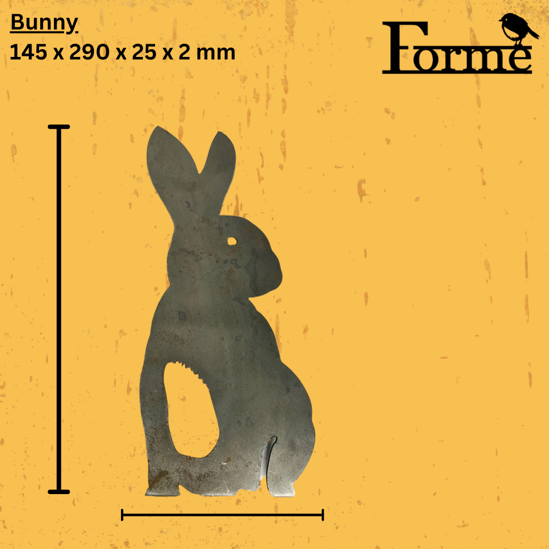 Bunny Rabbit . Steel Garden Art . Garden Decoration . Rusty Ornament