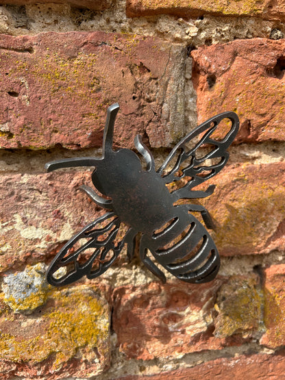 Large Bee and Honeycomb Set 4mm Save The Bees  Rusty Wall Art  Rusty Garden Ornament  Entomology  Rusty Bee  Mothers Day