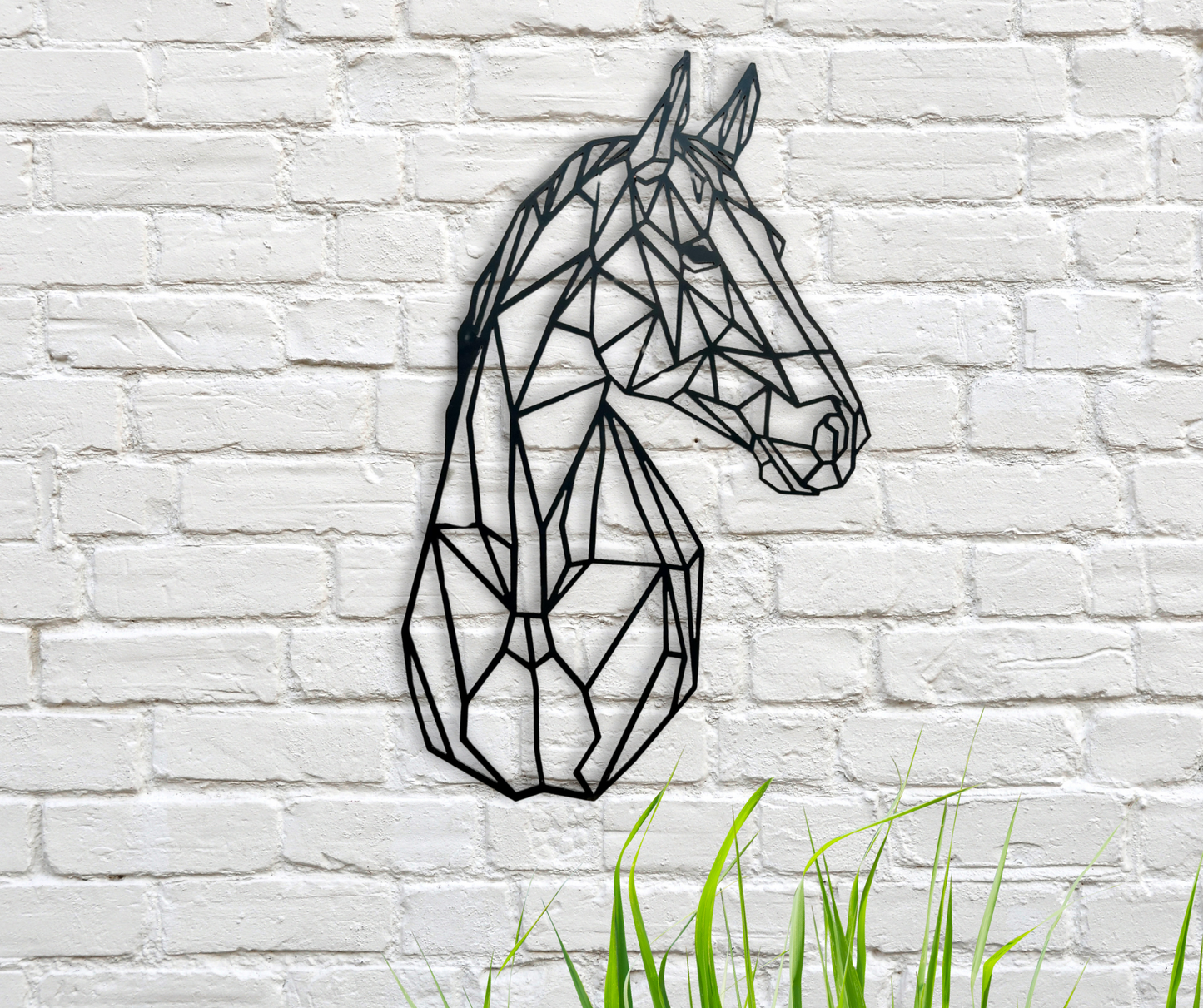 Geometric Steel Horse Head . Large Gift . Metal Artwork
