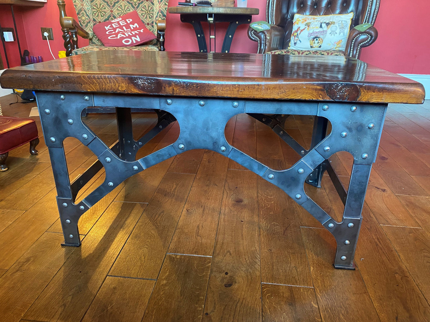 Industrial style coffee table/ furniture/ living room/ Steel/ unusual/ made in yorkshire