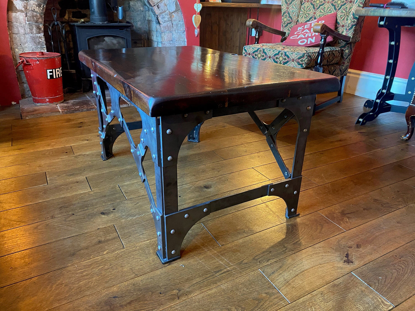 Industrial style coffee table/ furniture/ living room/ Steel/ unusual/ made in yorkshire