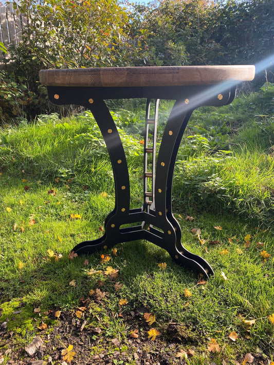 Industrial style side table/ home/ steel/ wood/ furniture/ living room/ tables/ brass