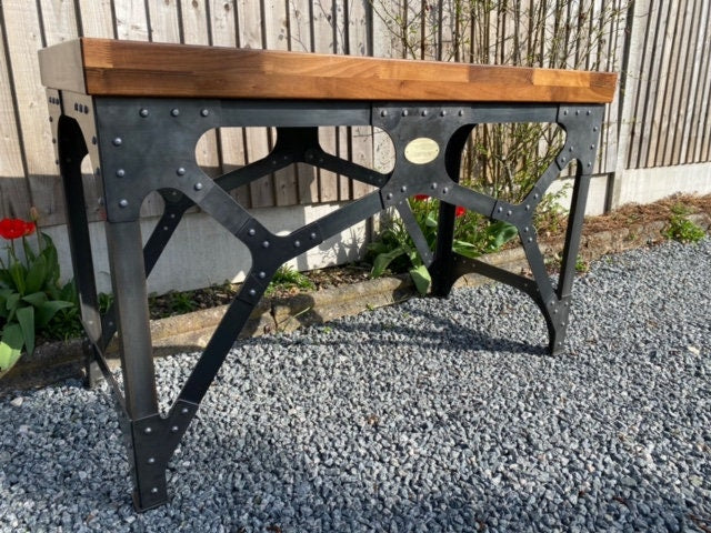 Industrial Style Butchers Block / kitchen island / side table / Steel / Unusual