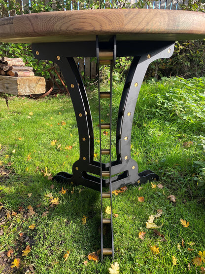 Industrial style side table/ home/ steel/ wood/ furniture/ living room/ tables/ brass