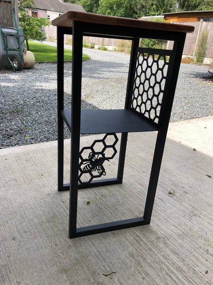 Steel Bee Side Table/ home decor/ furniture/ living room/ bedroom/ save the bees/ bee lover/ honey bee.