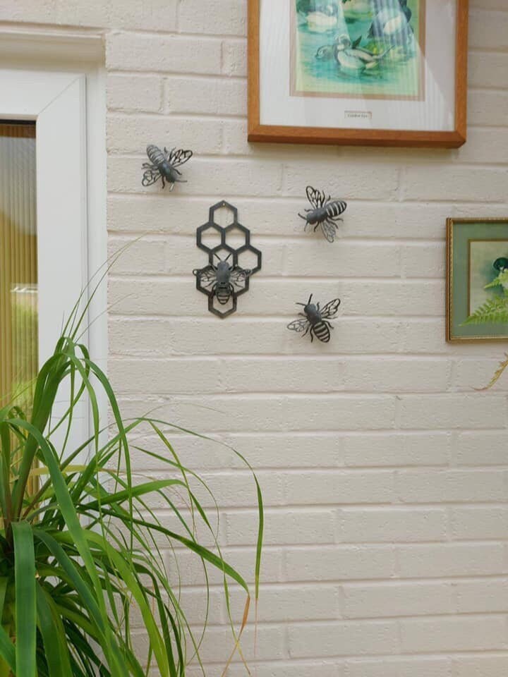 What's The Buzz Gift Set . Save The Bees  Rusty Wall Art  Rusty Garden Ornament  Entomology  Rusty Bee  Mothers Day