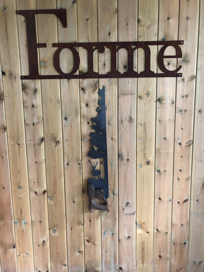 Decorative Vintage Saw Stag and Tree Unusual Gift / Fathers Day