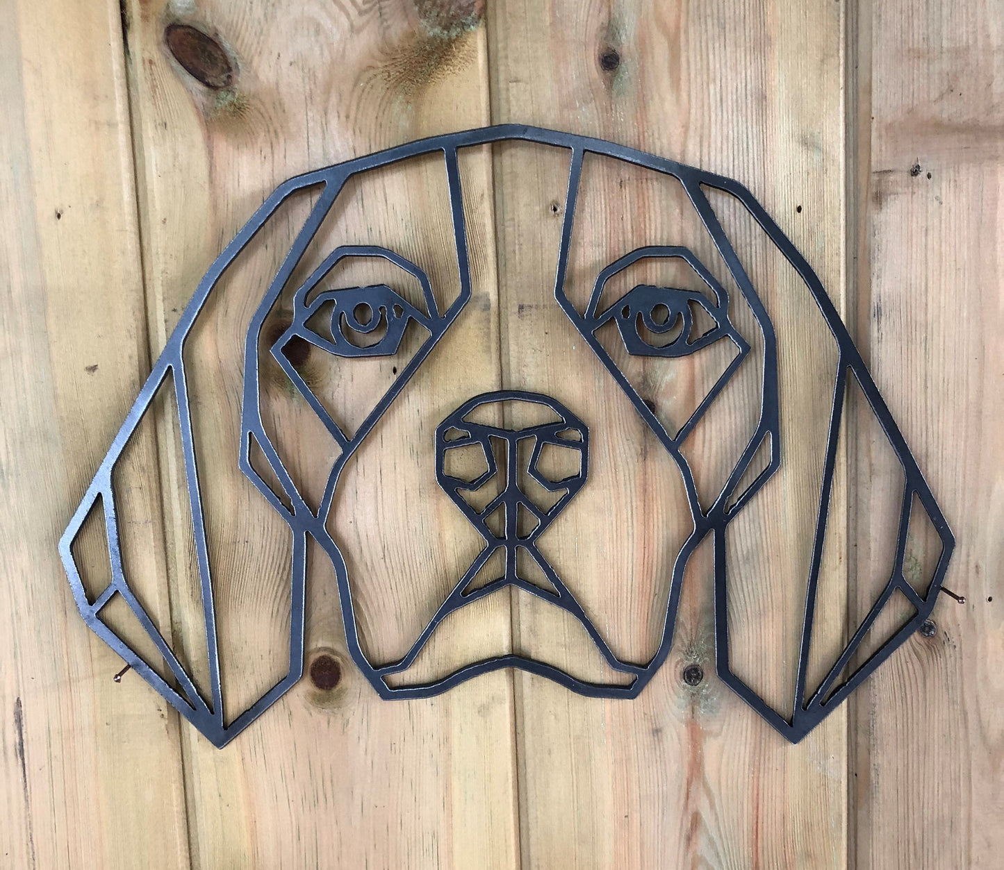 Geometric Steel Beagle Head  Dog Gift  Present  Pet Portrait  Metal Dog Head  Home & Garden