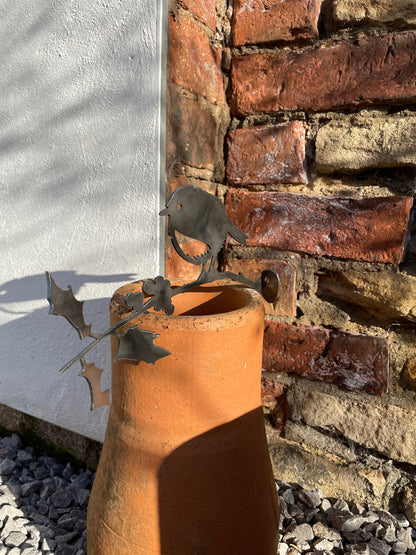 Holly The Robin - 2 sizes available  Christmas  Sympathy Gift  Garden Ornament  Rusty Art  Metal Birds  Rusty Robin