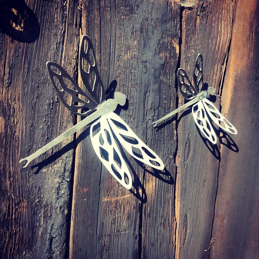 Derek The Dragonfly - 2 Sizes Available  Gift Set  Wall Mounted  Garden Ornament  Rusty Art  Fence Art  Entomology  Mothers Day