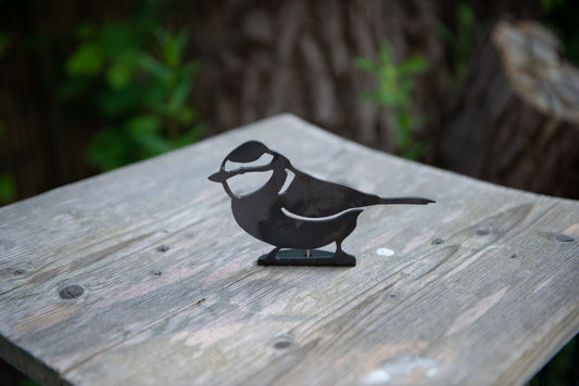 Tina The Blue Tit - Fence Topper  Garden Ornament  Rusty Art  Metal Birds