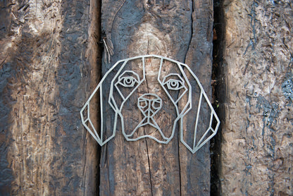 Geometric Steel Beagle Head  Dog Gift  Present  Pet Portrait  Metal Dog Head  Home & Garden