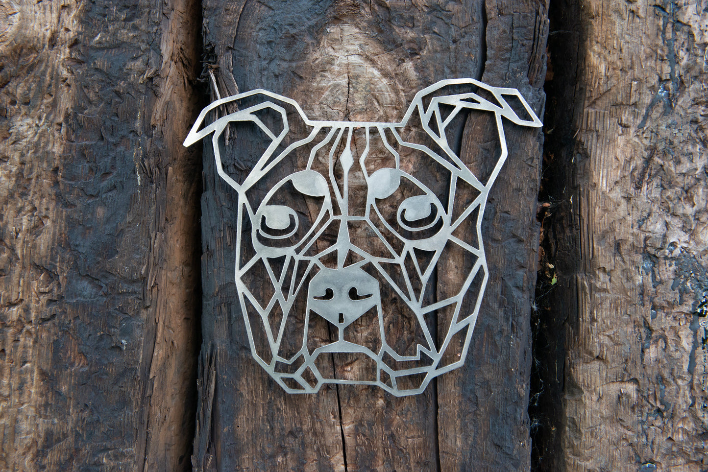 Geometric Steel Staffy Head  Dog Gift  Present  Pet Portrait  Metal Dog Head  Home & Garden