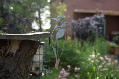 James the Woodpecker . Steel Bird . Garden Ornament